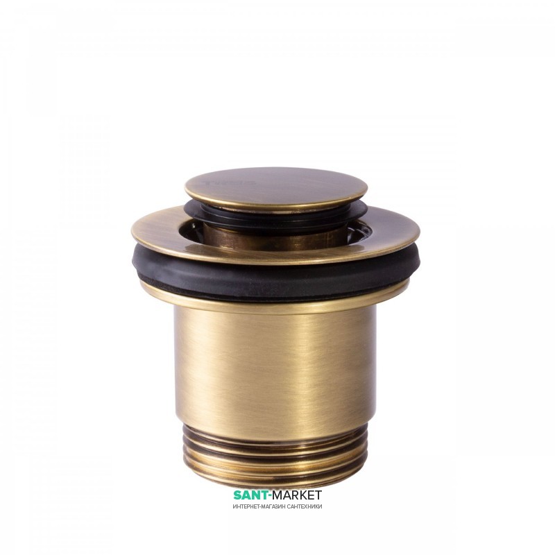Донный клапан для раковины Tres Click-Clack состаренная латунь 24284002LV