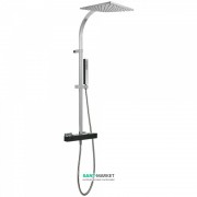 Душевая стойка Tres Cuadro colors с термостатом верхним и ручным душем черный/хром 607395