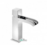 Змішувач для раковини Tres Cuadro Tres одноважільний з каскадним виливом і донним клапаном хром 00611002D