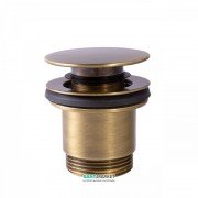 Донний клапан для раковини Tres Click-Clack зістарена латунь 24284001LV