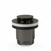 Донный клапан для раковины Tres Click-Clack черный металл 24284002KM