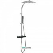 Душова стійка Tres Cuadro colors з термостатом верхнім і ручним душем чорний/хром 607395