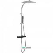 Душова стійка Tres Cuadro colors з термостатом верхнім і ручним душем чорний/хром 607395