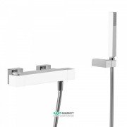 Змішувач для душу термостатичний Tres Cuadro colors з ручним душем білий/хром 4071649