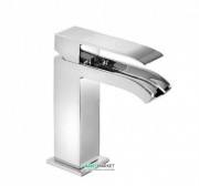 Смеситель для раковины Tres Cuadro Tres однорычажный с каскадным изливом и донным клапаном хром 00611001D