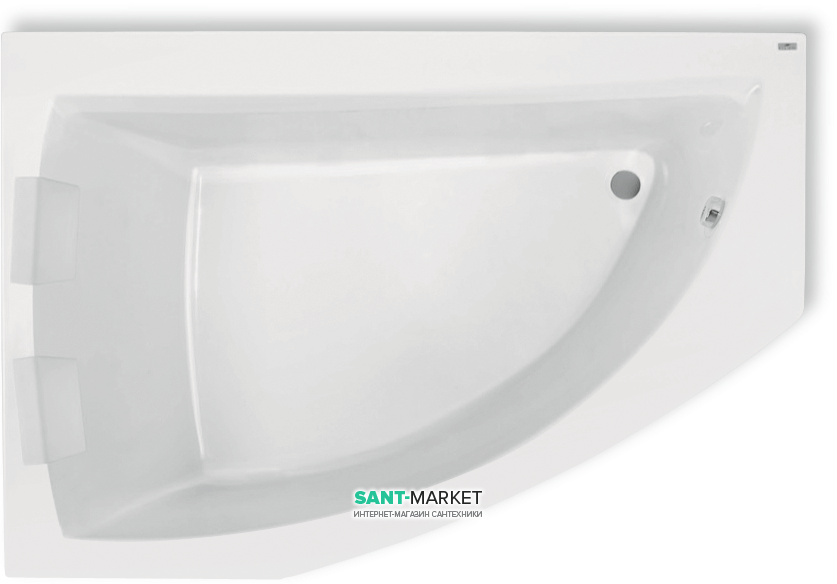 Ванна акриловая угловая PoolSpa коллекция Aquamarina 175х100 L левая с рамой белый PWAI310ZS000000