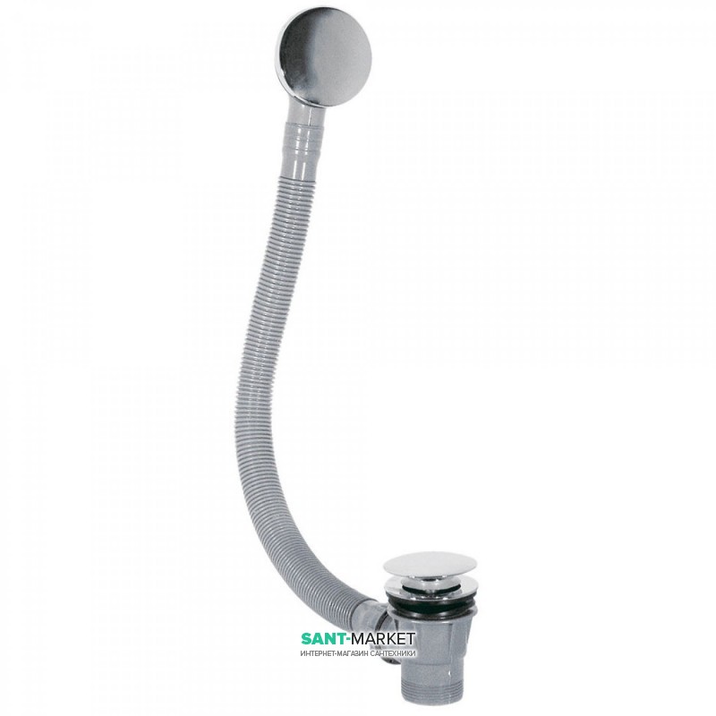 Слив для ванны Tres  с переливом и системой Click-Clack хром 13453420