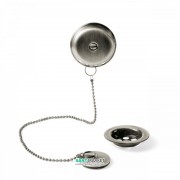 Слив для ванны Tres Ø 70 мм с пробкой для слива и перелива сталь 03474501AC