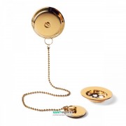 Слив для ванны Tres Ø 70 мм с пробкой для слива и перелива золото 03474501OR