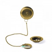 Слив для ванны Tres Ø 70 мм с пробкой для слива и перелива матовое золото 03474501OM