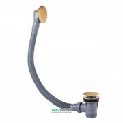 Слив для ванны Tres с переливом и системой Click-Clack матовое золото 03453420OM