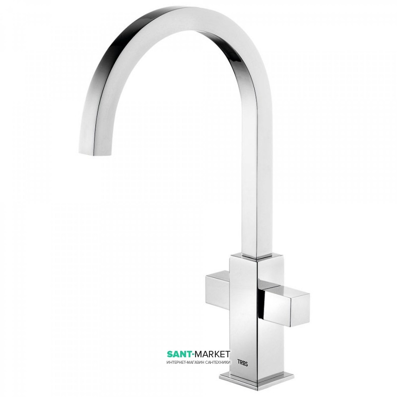 Смеситель для кухни Tres Top-Tres двухвентильный с изливом 22х22 мм хром 108497