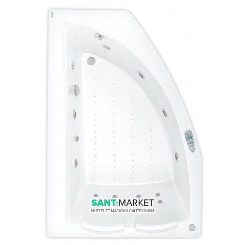 Ванна аеро- та гідромасажна акрилова PoolSpa Aquamarina 175х120 L ліва система Economy 2 білий PHAJ810SO2C0000