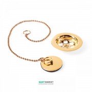 Злив з пробкою для раковини і біде Tres Ø 70 мм золото 03474601OR