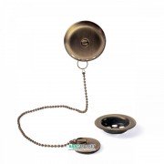 Злив для ванни Tres Ø 70 мм з пробкою для зливу і переливу зістарена латунь матова 03474501LM