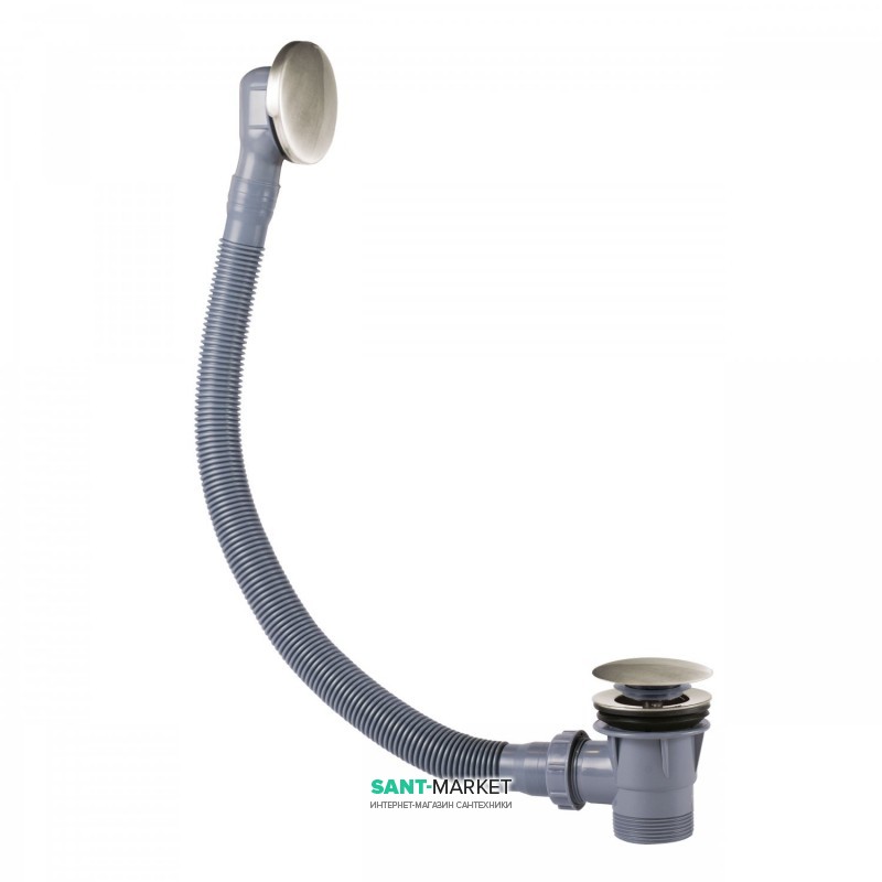 Злив для ванни Tres з переливом і системою Click-Clack сталь 03453420AC