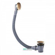 Слив для ванны Tres с переливом и системой Click-Clack состаренная латунь 03453420LV