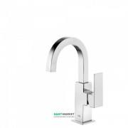 Змішувач для раковини Tres Cuadro Tres одноважільний з виливом 22х22 мм хром 106605