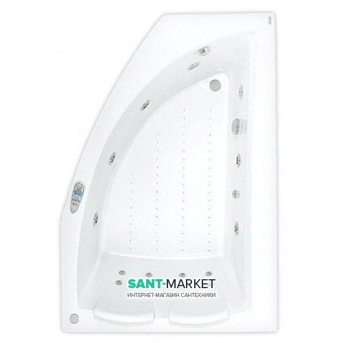 Ванна аэро- и гидромассажная акриловая PoolSpa Aquamarina 175х100 R правая система Economy 2 белый PHAI510SO2C0000