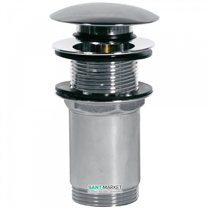 Донний клапан для раковини Tres без водозливу Click-Clack хром 13454060