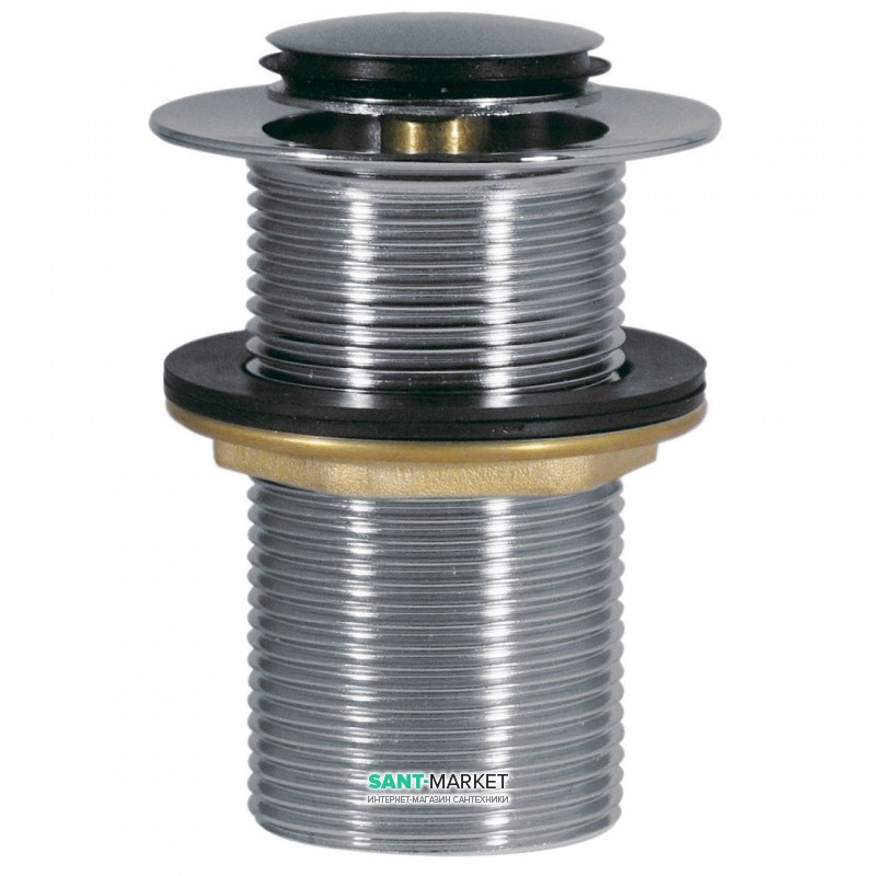 Донный клапан для раковины Tres без водослива Click-Clack хром 13454070