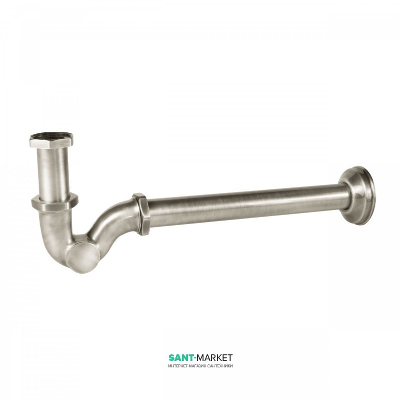 Сифон для раковины Tres изогнутый шарнирный с регистром сталь 03463820AC