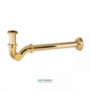 Сифон для раковины Tres изогнутый шарнирный с регистром золото 03463820OR