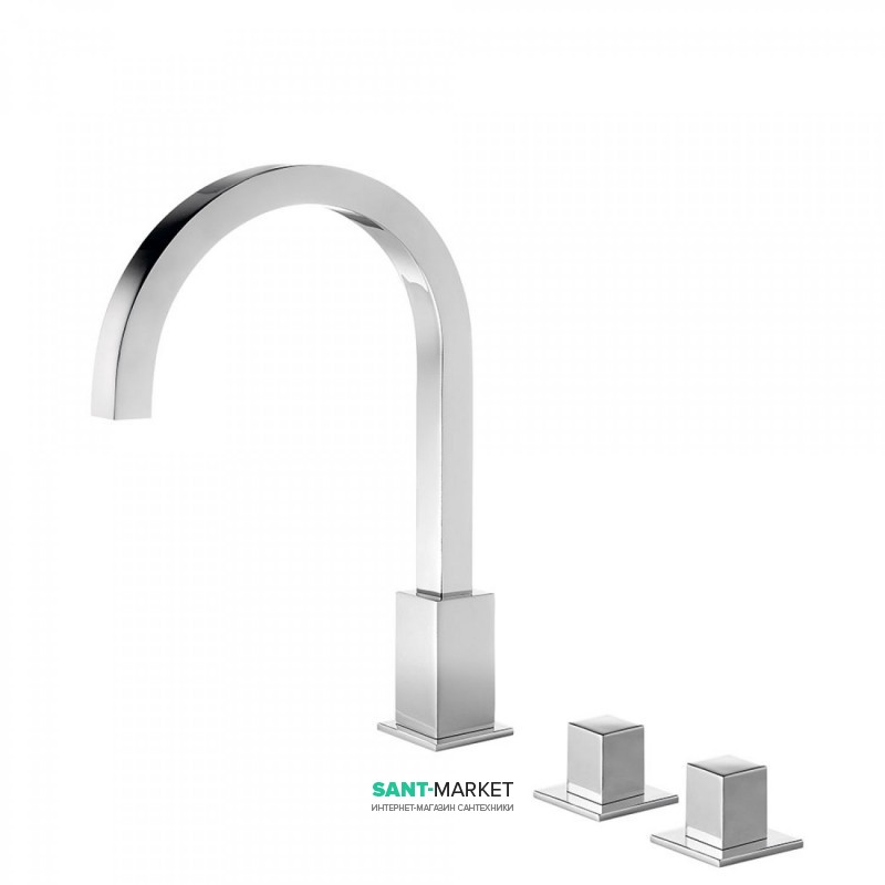 Смеситель для ванной Tres Cuadro Tres двухвентильный монтаж на борт ванны хром 00810503