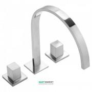 Змішувач для ванної Tres Cuadro Tres двовентильний монтаж на борт ванни хром 00810501