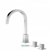 Змішувач для ванної Tres Cuadro Tres двовентильний монтаж на борт ванни хром 00810503