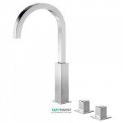 Змішувач для ванної Tres Cuadro Tres двовентильний монтаж на борт ванни хром 00810504