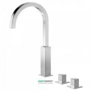 Змішувач для ванної Tres Cuadro Tres двовентильний монтаж на борт ванни хром 00810504