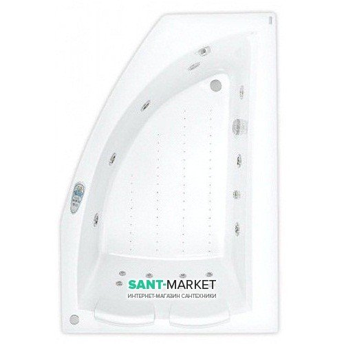 Ванна аеро- та гідромасажна акрилова PoolSpa Aquamarina 175х120 R права система Smart 2 білий PHAJ710ST2C0000