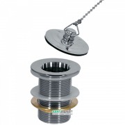 Донный клапан для раковины Tres с пробкой на цепочке хром 13474330