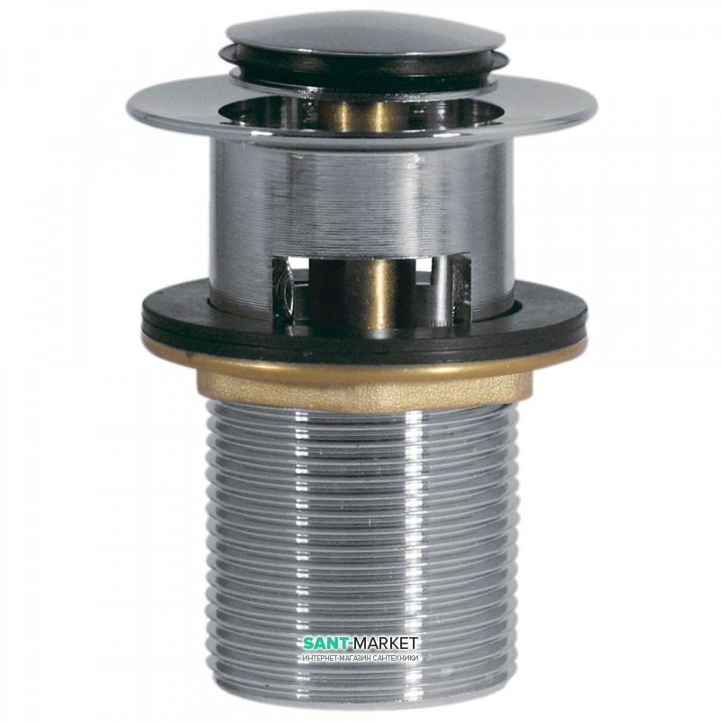 Донний клапан для раковини Tres з водозливом Click-Clack хром 13454190