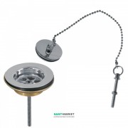 Слив для раковины Tres без водослива с пробкой на цепочке хром 13463910