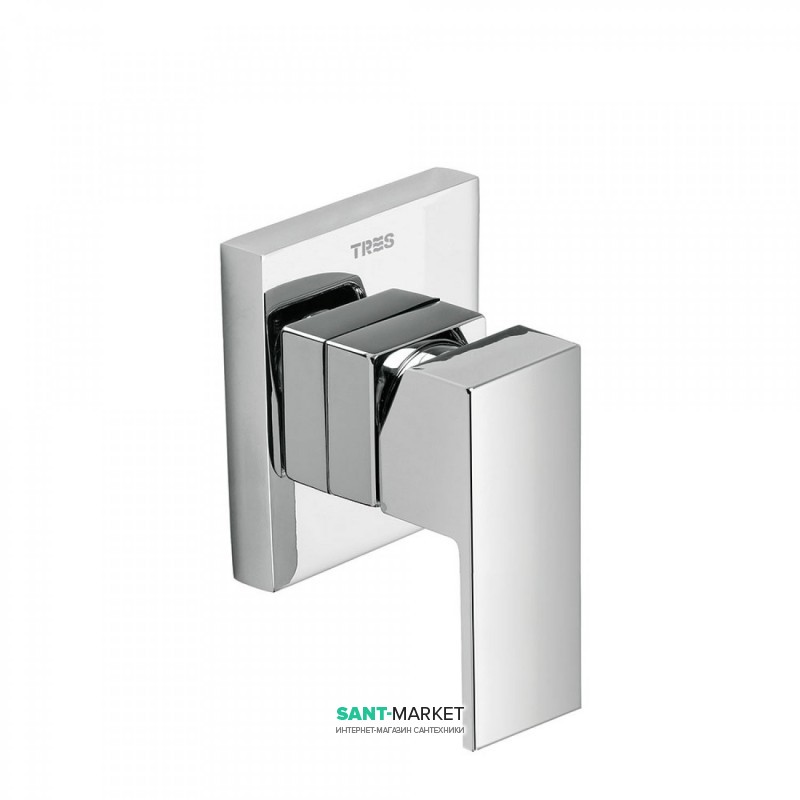 Змішувач для душу одноважільний Tres Cuadro Tres вбудований хром 106177