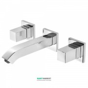 Змішувач для раковини Tres Cuadro Tres настінний двовентильний хром 00815101