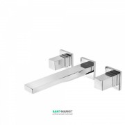 Змішувач для раковини Tres Cuadro Tres настінний двовентильний хром 00815301