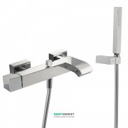 Смеситель для ванной Tres Cuadro Tres однорычажный с ручным душем хром 10717002