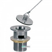Донний клапан для раковини Tres з пробкою на ланцюжку хром 13474320