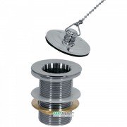 Донний клапан для раковини Tres з пробкою на ланцюжку хром 13474330