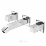 Змішувач для раковини Tres Cuadro Tres настінний двовентильний хром 00815101