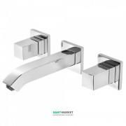 Змішувач для раковини Tres Cuadro Tres настінний двовентильний хром 00815101