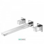 Змішувач для раковини Tres Cuadro Tres настінний двовентильний хром 00815401