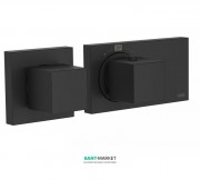 Термостат для душа Tres Block System colors с затвором и регулятором потока черный матовый 20725199NM