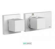 Термостат для душа Tres Block System colors с затвором и регулятором потока белый матовый 20725199BM