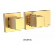 Термостат для душа Tres Block System colors с затвором и регулятором потока матовое золото 20725199OM