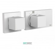 Термостат для душа Tres Block System colors с затвором и регулятором потока белый матовый 20725299BM