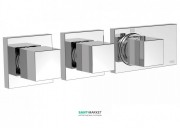 Термостат для душа Tres Block System с затвором и регулятором потока хром 20725399